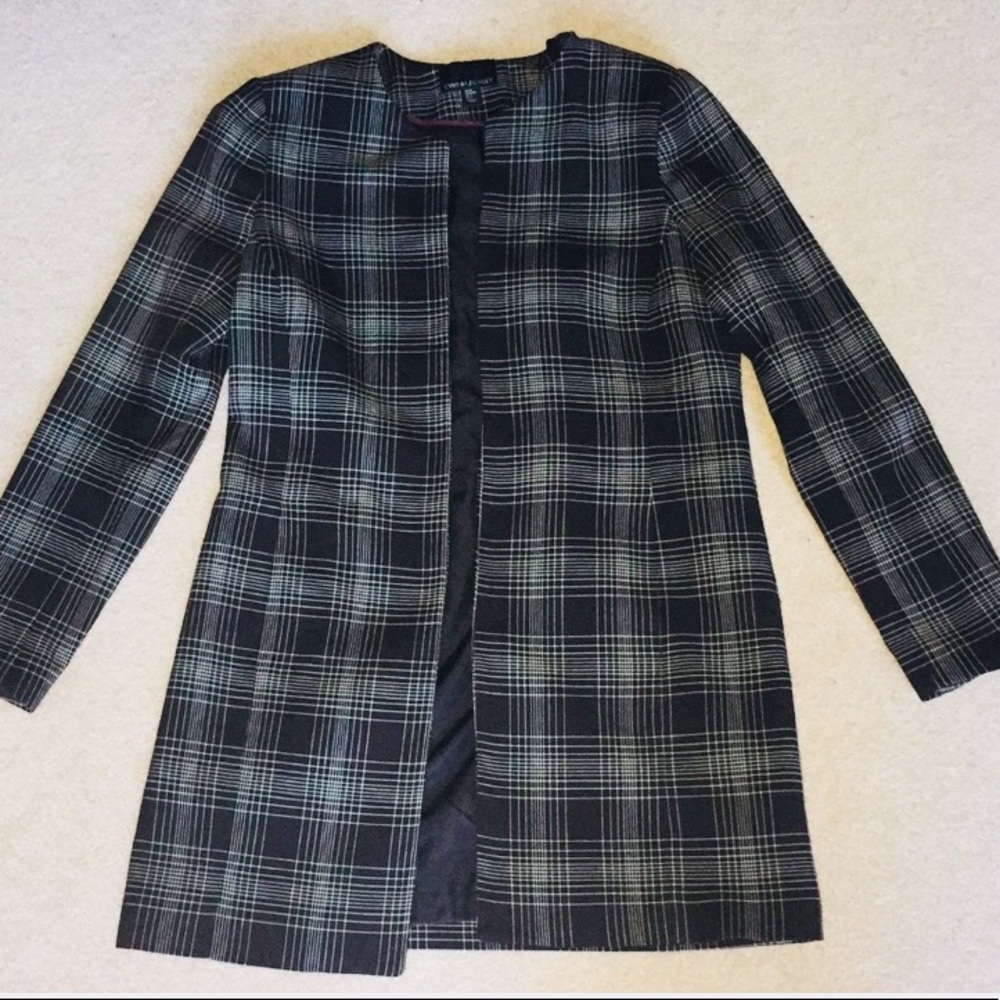 Cynthia Rowley Long Plaid Blazer Coat